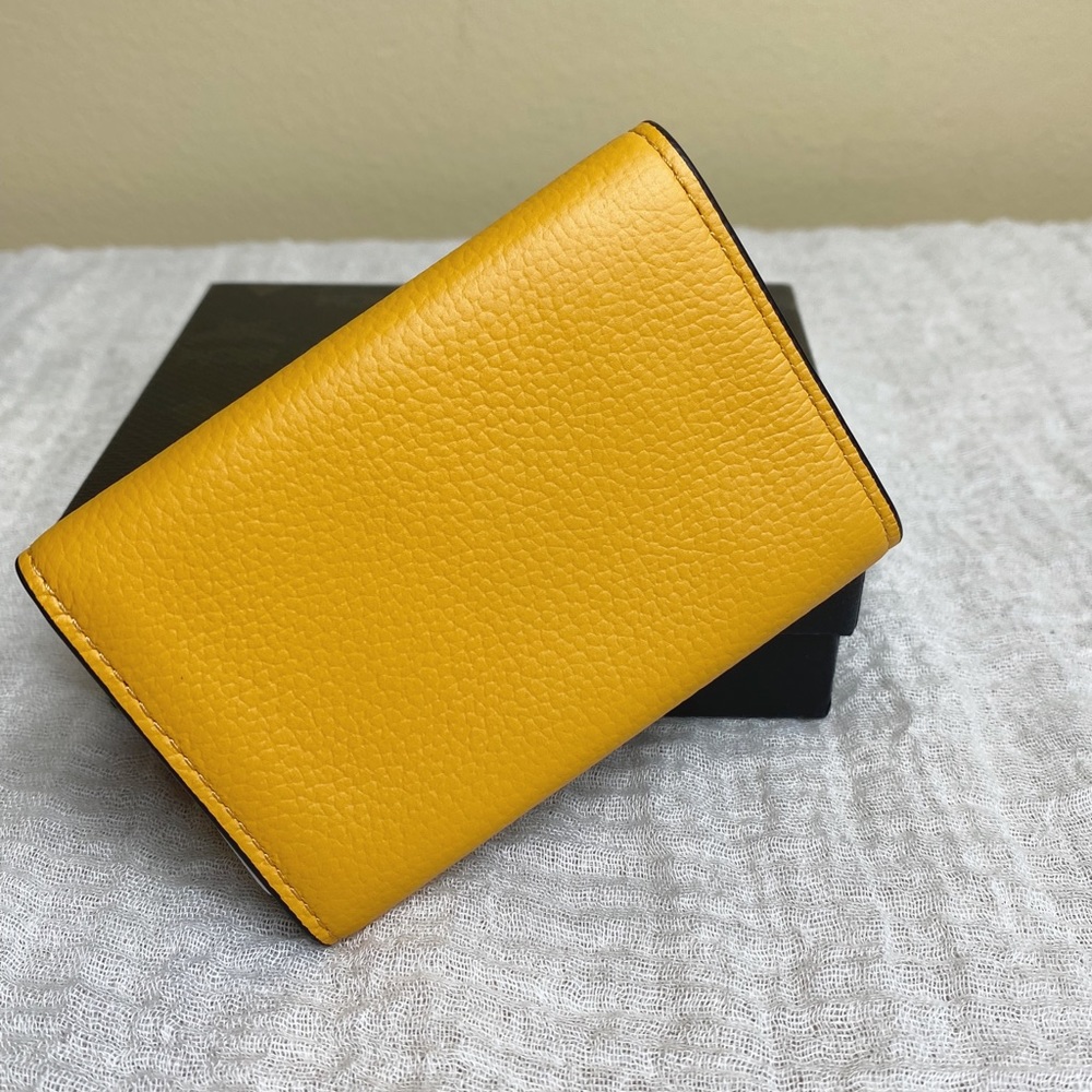 MCM Mini Flap Wallet Leather Gold Mango